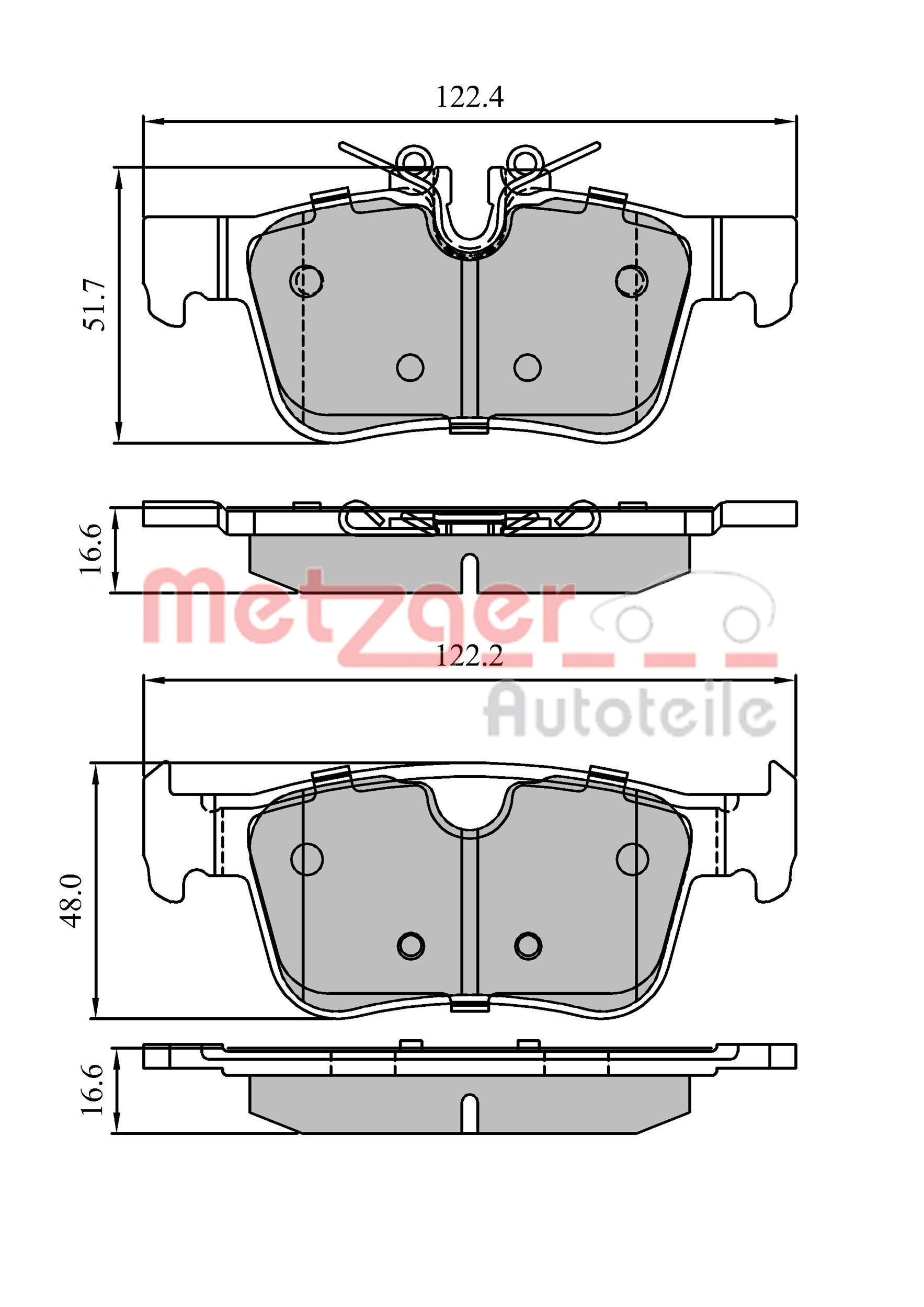 METZGER 1170939 GREENPARTS Bremsbelagsatz, Scheibenbremse